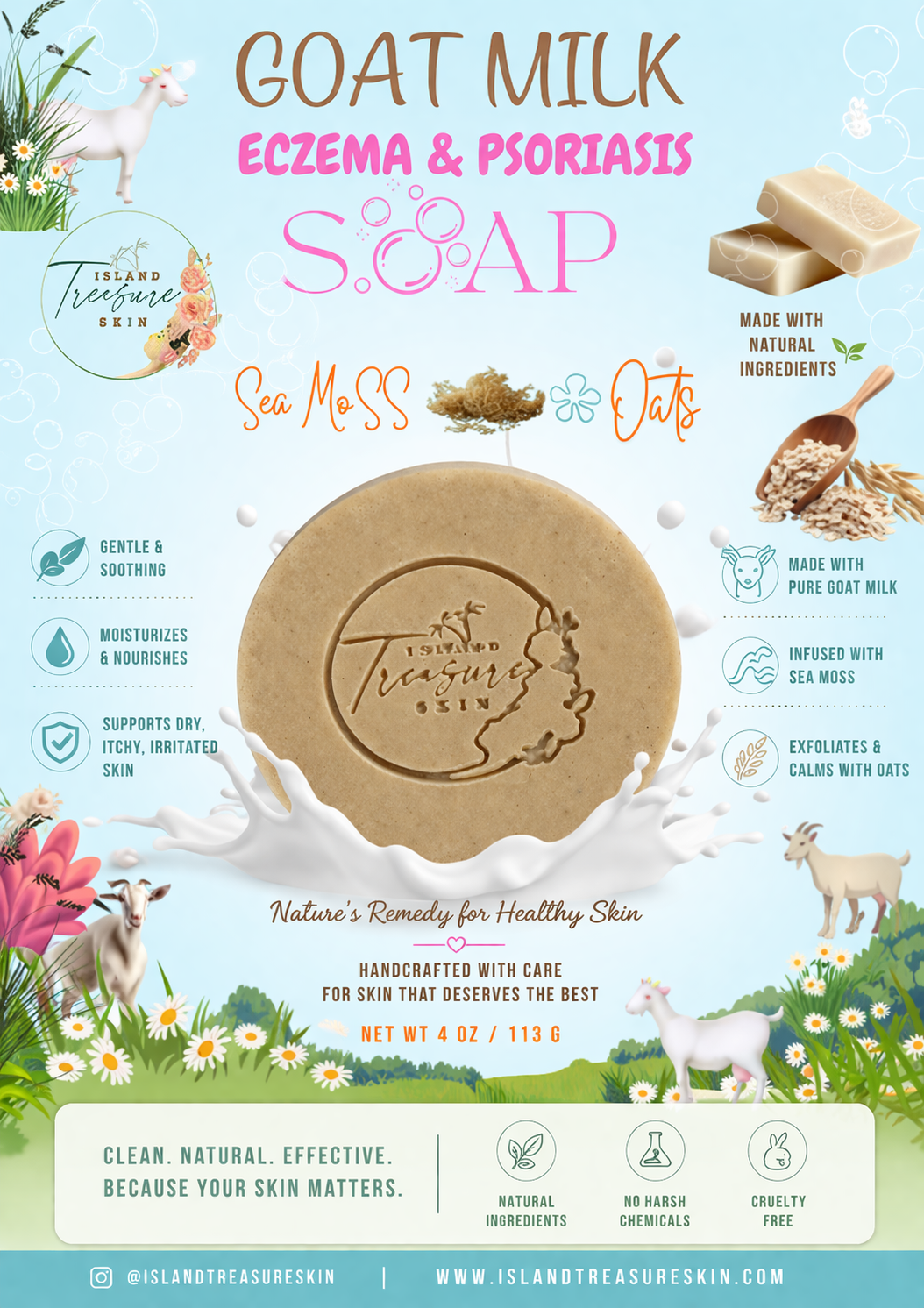 Eczema & Psoriasis Sea Moss & Oats Soap