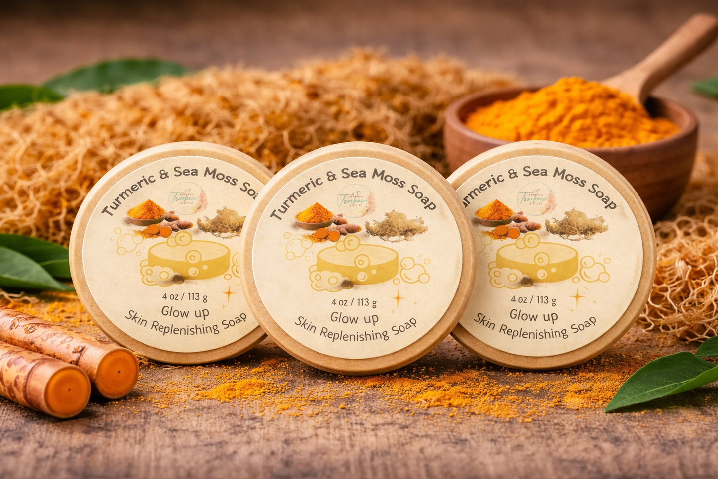 Turmeric & Sea Moss Soap Bundle (3) Soaps