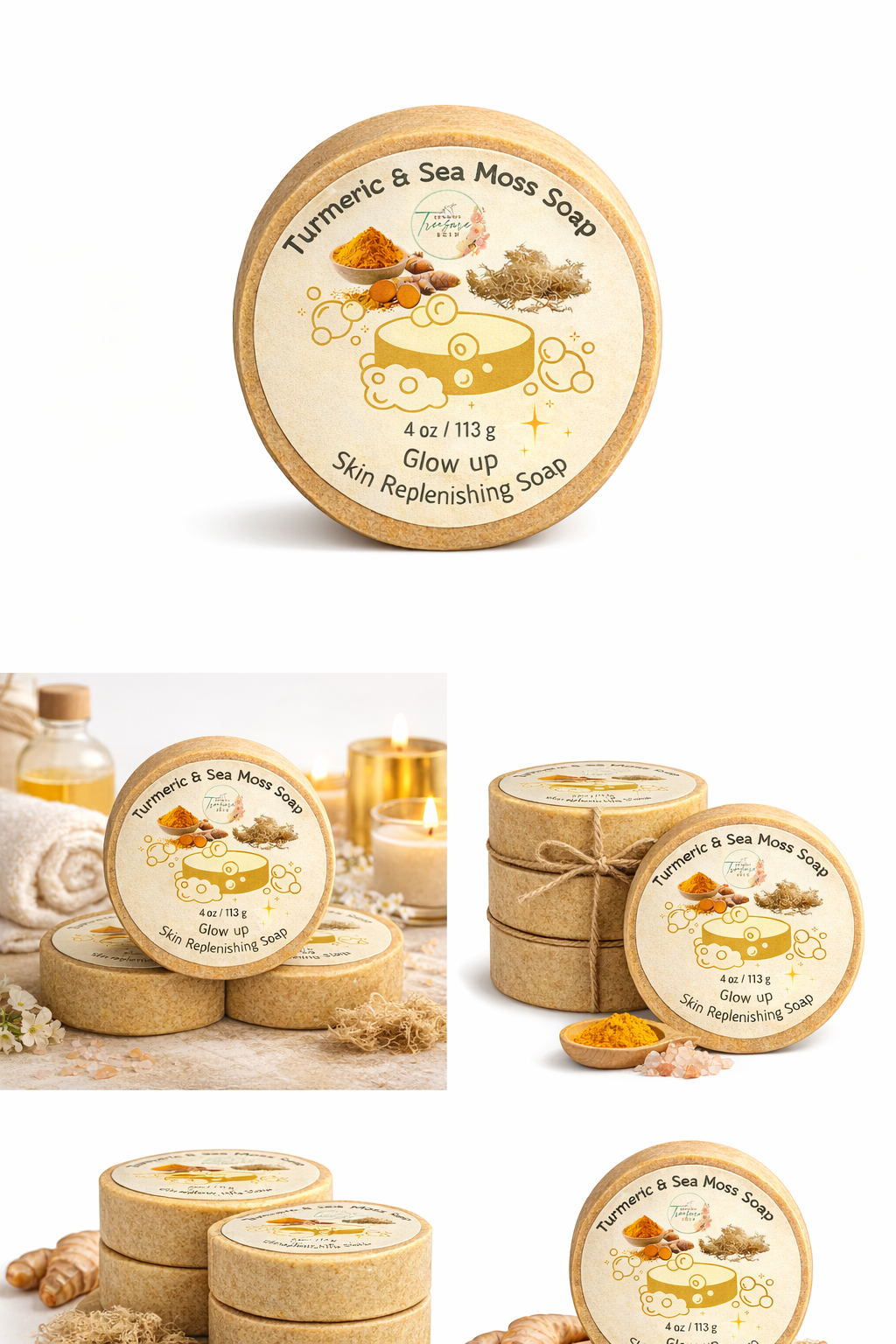 Turmeric & Sea Moss Soap Bundle (3) Soaps